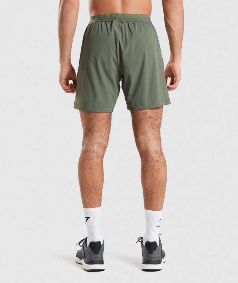 Men's Gymshark Studio Shorts Olive | NZ 4XDQCJ